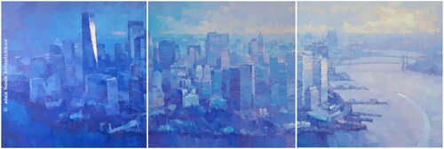 NEW YORK between the Day and Night di Alex Hook Krioutchkov, Pittura in vendita su Singulart