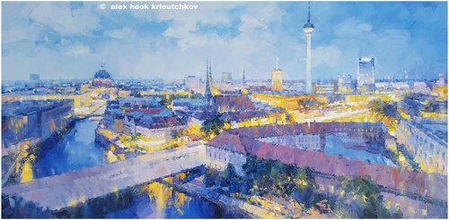 Berlin at night IV di Alex Hook Krioutchkov, Pittura in vendita su Singulart