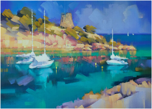 Cala Pi, Mallorca di Alex Hook Krioutchkov, Pittura in vendita su Singulart