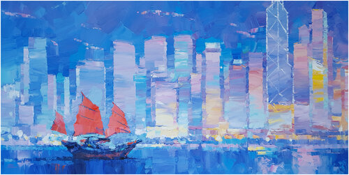 Hong Kong X di Alex Hook Krioutchkov, Pittura in vendita su Singulart