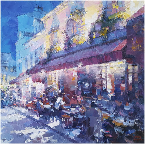 Montmartre at night VII di Alex Hook Krioutchkov, Pittura in vendita su Singulart