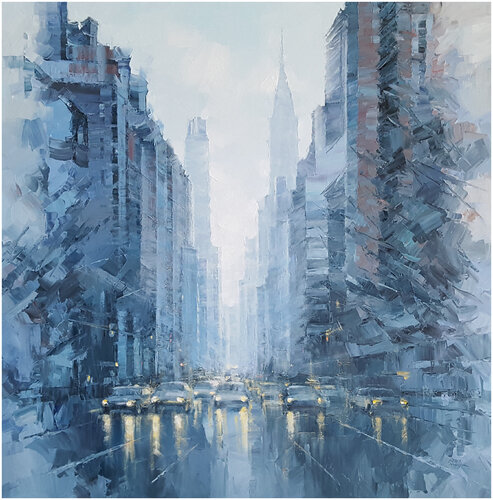 New York. Early morning di Alex Hook Krioutchkov, Pittura in vendita su Singulart