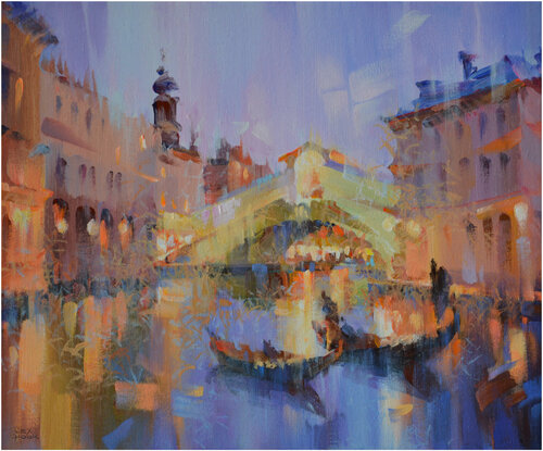 Venice at night IV di Alex Hook Krioutchkov, Pittura in vendita su Singulart
