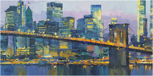 New York at night II di Alex Hook Krioutchkov, Pittura in vendita su Singulart