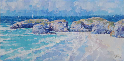 Playa de Illas. Galicia di Alex Hook Krioutchkov, Pittura in vendita su Singulart