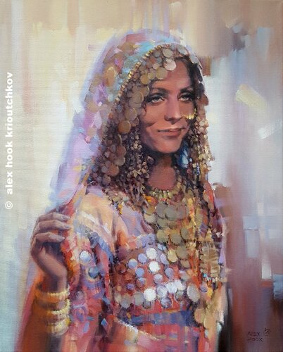 Tribal woman in India van Alex Hook Krioutchkov, Schilderij te koop op Singulart