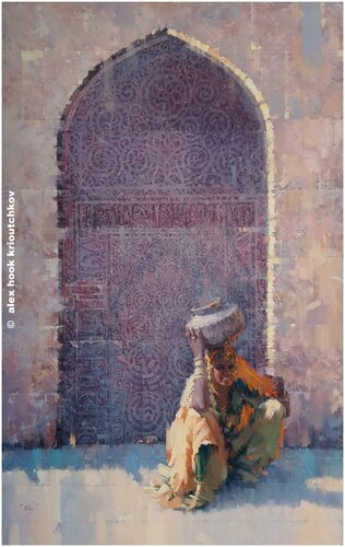 Street seller in Agra by Alex Hook Krioutchkov, Painting for Sale on Singulart