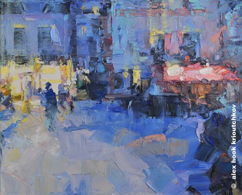 Montmartre at night II di Alex Hook Krioutchkov, Pittura in vendita su Singulart