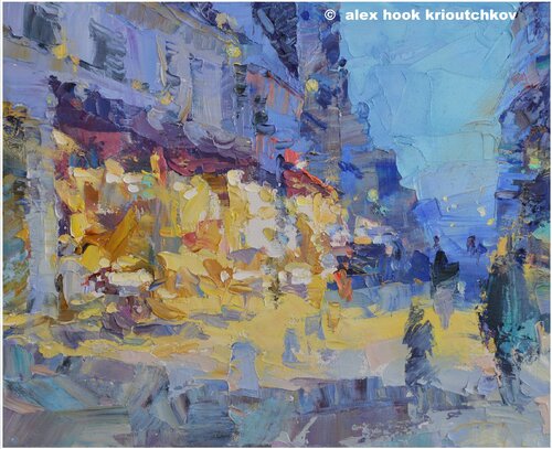 Montmartre at night IV di Alex Hook Krioutchkov, Pittura in vendita su Singulart