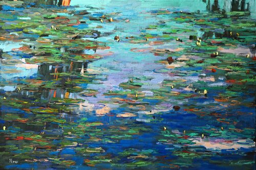 Lotus flowers by Yuanyuan Liu, 회화 for Sale on Singulart