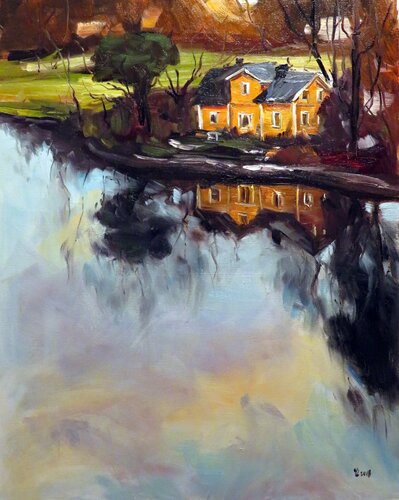 The yellow house van Yuanyuan Liu, Schilderij te koop op Singulart