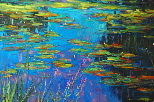 Lotus flowers di Yuanyuan Liu, Pittura in vendita su Singulart