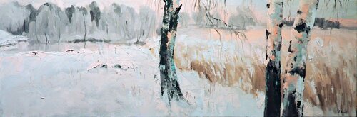 Winter birches de Yuanyuan Liu, Pintura a la venta en Singulart