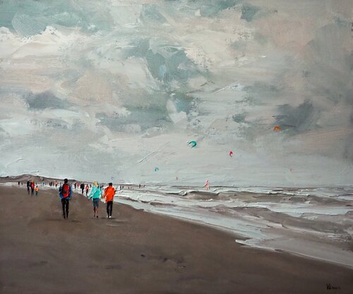 On the  beach von Yuanyuan Liu, Malerei kaufen auf Singulart