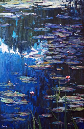 Pond leaves van Yuanyuan Liu, Schilderij te koop op Singulart
