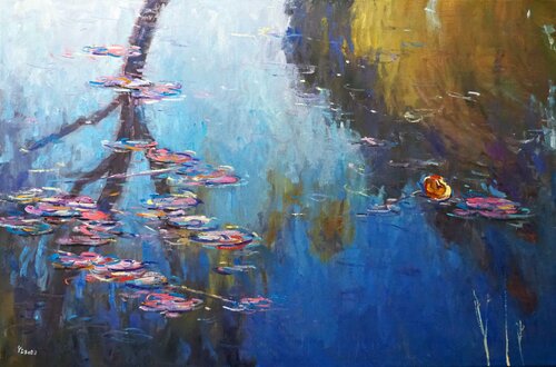 Pond leaves van Yuanyuan Liu, Schilderij te koop op Singulart