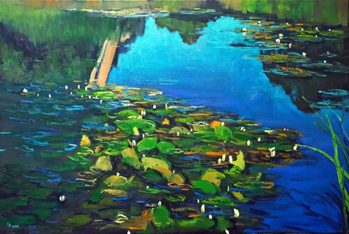 Water Lilies di Yuanyuan Liu, Pittura in vendita su Singulart