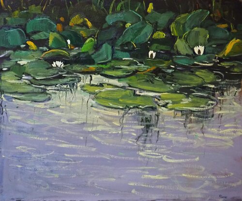 Lotus flowers van Yuanyuan Liu, Schilderij te koop op Singulart