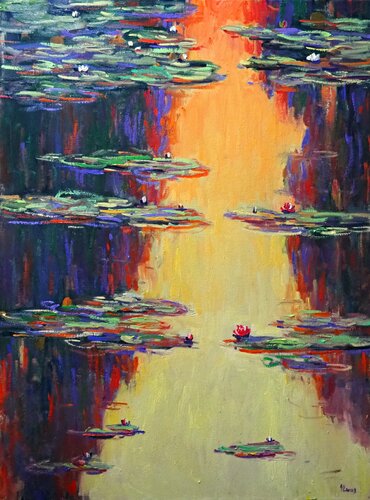 Water Lillies by Yuanyuan Liu, 油畫 for Sale on Singulart