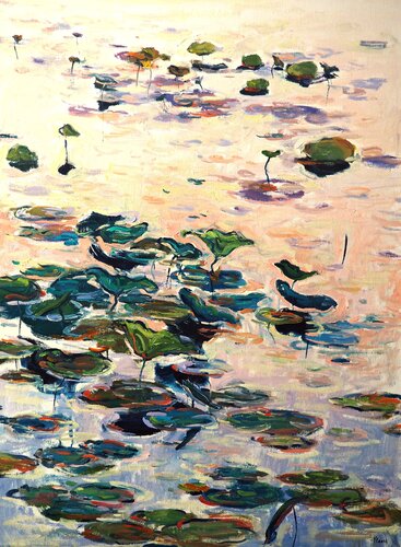 Lotus Leaves van Yuanyuan Liu, Schilderij te koop op Singulart