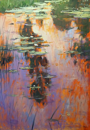 Water Lilies van Yuanyuan Liu, Schilderij te koop op Singulart