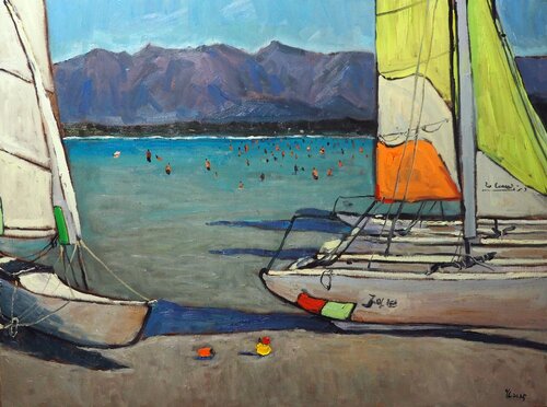 Beach in Caliv von Yuanyuan Liu, Malerei kaufen auf Singulart