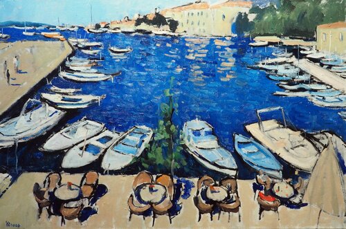 Harbour in Dubrovnik par Yuanyuan Liu, Peinture en vente sur Singulart