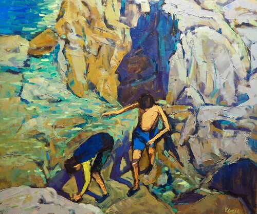 Summer on the Rocks par Yuanyuan Liu, Peinture en vente sur Singulart