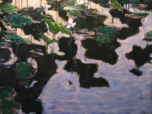 Lotus Leaves van Yuanyuan Liu, Schilderij te koop op Singulart