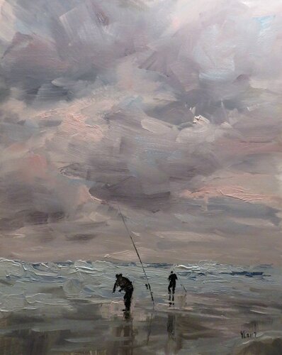 Fishing man di Yuanyuan Liu, Pittura in vendita su Singulart