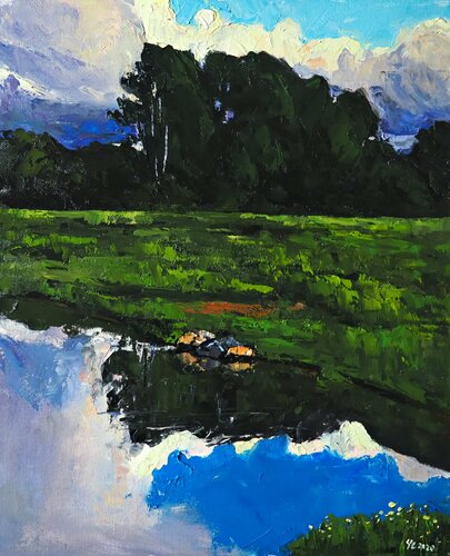 Summer lake von Yuanyuan Liu, Malerei kaufen auf Singulart