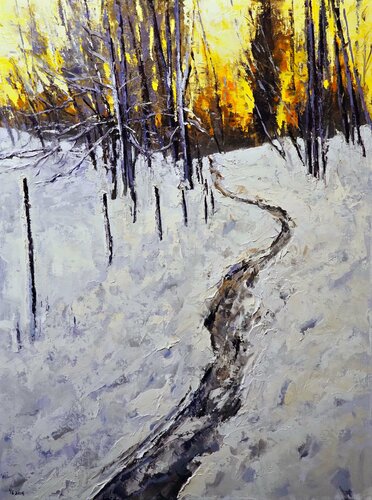 Winter walk by Yuanyuan Liu, Painting for Sale on Singulart