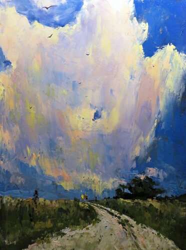 Summer walk di Yuanyuan Liu, Pittura in vendita su Singulart