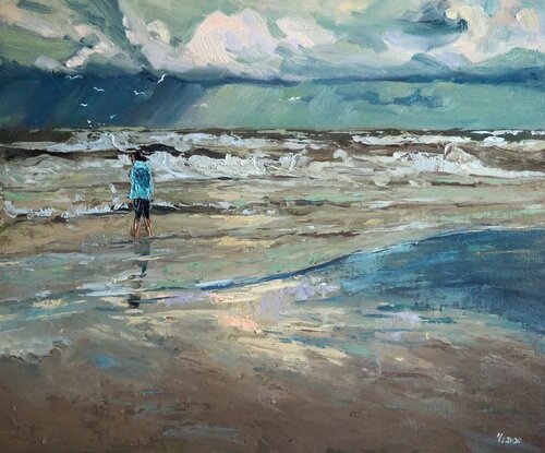Costa Caparica beach von Yuanyuan Liu, Malerei kaufen auf Singulart