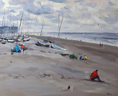 Wassenaar beach di Yuanyuan Liu, Pittura in vendita su Singulart