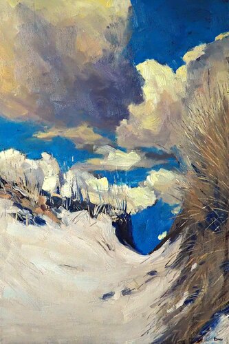 Sand and clouds par Yuanyuan Liu, Peinture en vente sur Singulart