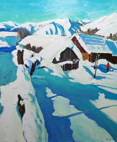Winter morning di Yuanyuan Liu, Pittura in vendita su Singulart