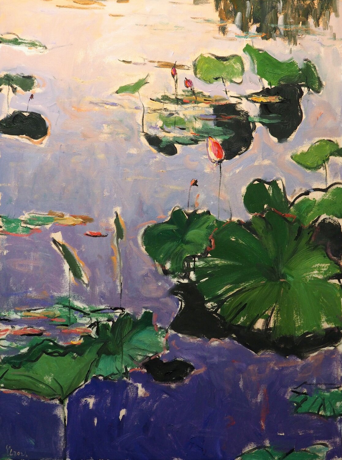 Lotus Leaves Yuanyuan Liu Originalgemälde zu verkaufen