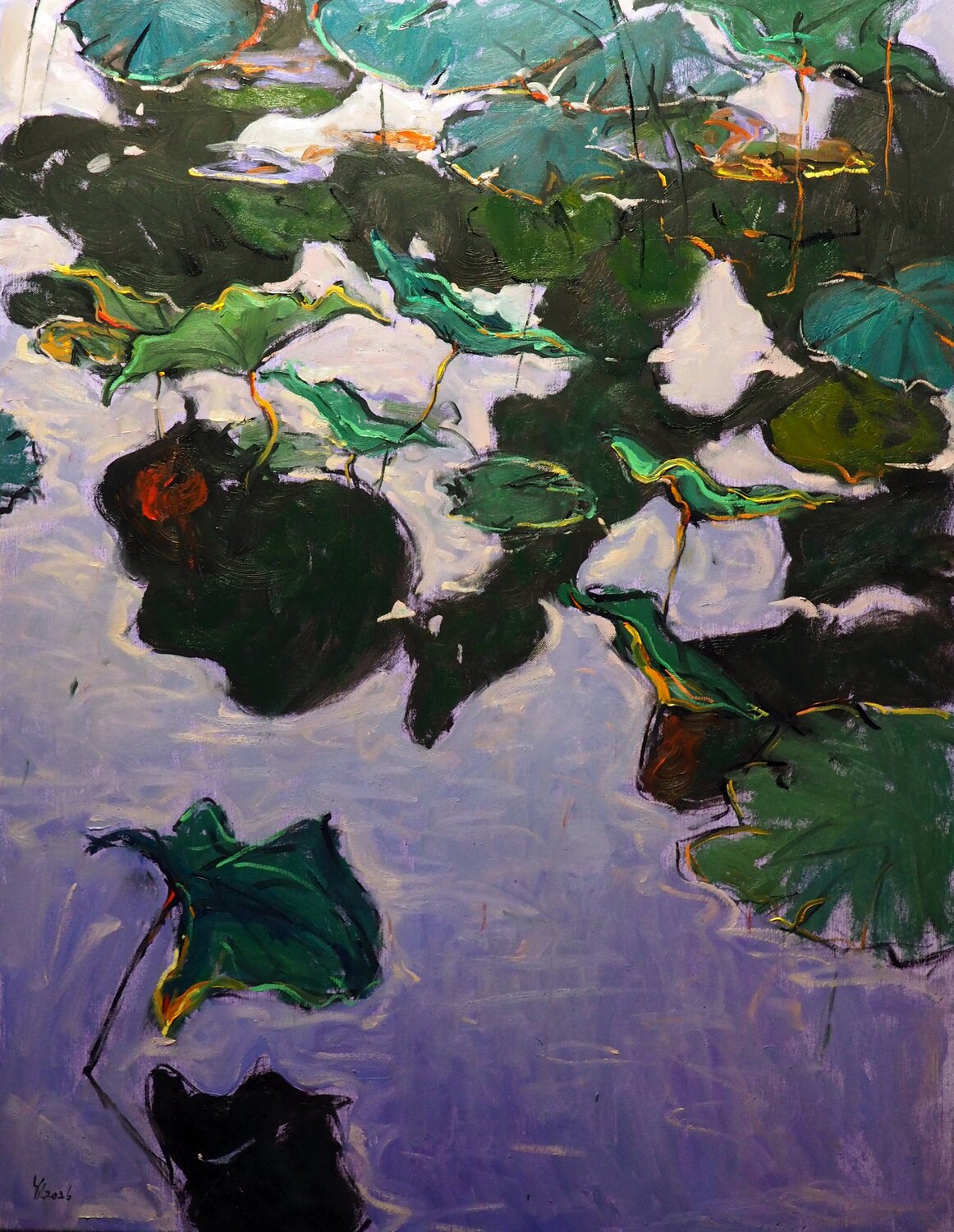 Lotus Leaves Yuanyuan Liu Original painting for sale