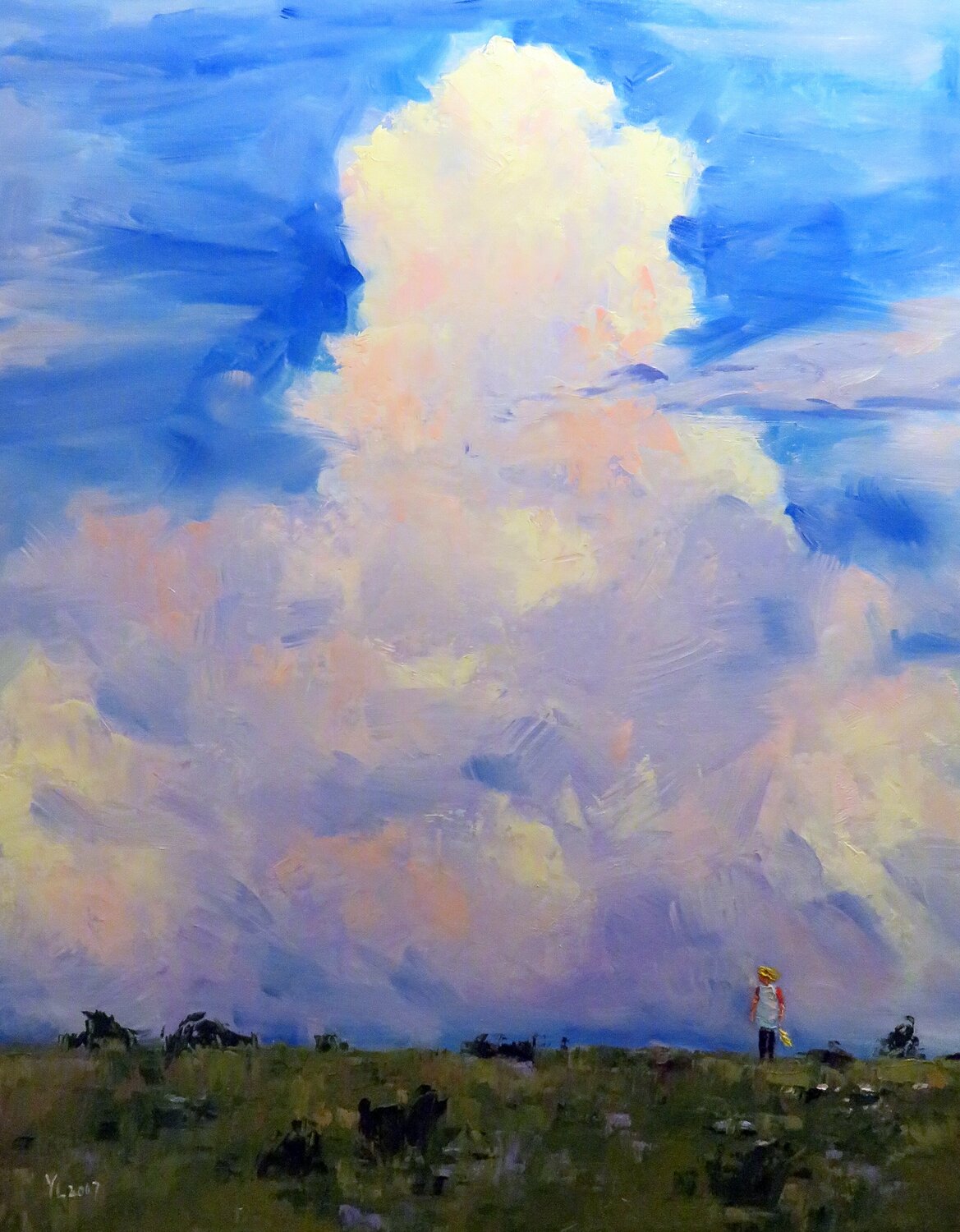 The little girl under the big sky Yuanyuan Liu Originalgemälde zu verkaufen