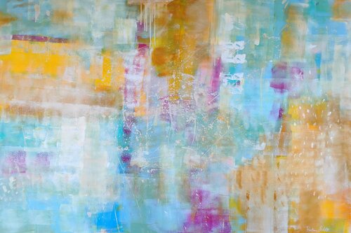 we see the gleams of the golden morning di Barbara Piller, Pittura in vendita su Singulart
