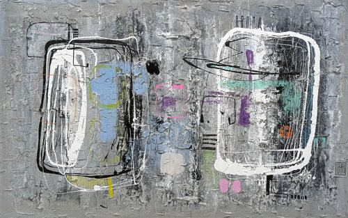 A139 Abstract Informalism Textured Oversized by Pavlovic Damian di D Pavlovic, Pittura in vendita su Singulart