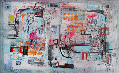 A145 Abstract Informalism Textured Oversized by Pavlovic Damian di D Pavlovic, Pittura in vendita su Singulart