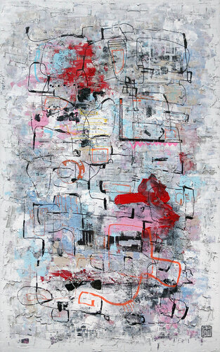 A155  Abstract Informalism Textured Oversized by Pavlovic Damian di D Pavlovic, Pittura in vendita su Singulart