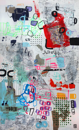 A259 Contemporary Abstract Informalism by Damian Pavlovic van D Pavlovic, Schilderij te koop op Singulart
