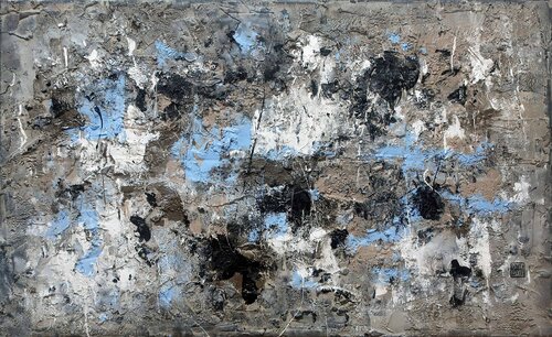 A281 Blue ocean textured abstract di D Pavlovic, Pittura in vendita su Singulart
