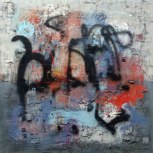 A282 Immersive gestural abstract by Damian Pavlovic van D Pavlovic, Schilderij te koop op Singulart