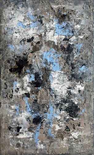 A2812 Blue ocean textured abstract van D Pavlovic, Schilderij te koop op Singulart