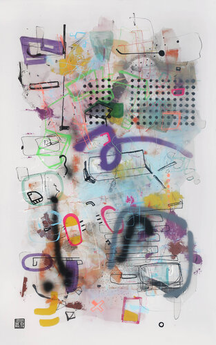 A2752 Contemporary Abstract Informalism by Damian Pavlovic van D Pavlovic, Schilderij te koop op Singulart