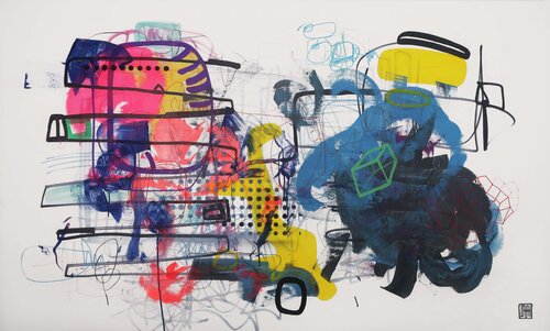 A292 Echoes of a Dismantled Grid by Damian Pavlovic Painting di D Pavlovic, Pittura in vendita su Singulart